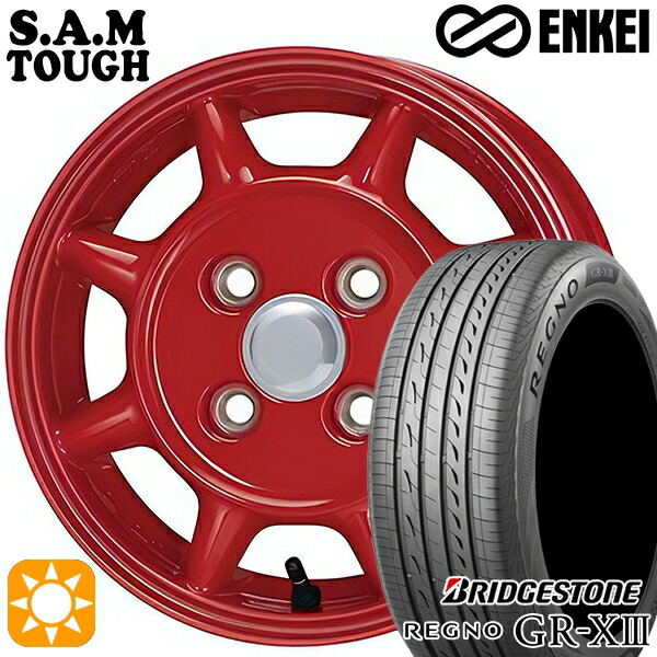 【取付対象】155/65R14 75H ブリヂストン レグノ GR-X3 ENKEI S.A.M タフ レッド 14インチ 5.0J 4H100 サマータイヤホイールセット ｜格安タイヤホイールジャストパーツ