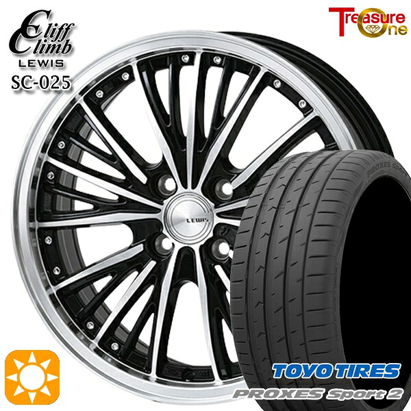 【取付対象】215/45R18 93Y XL トーヨー プロクセススポーツ2 トレジャーワン クリフクライムルイス SC025 BP 18インチ 7.0J 4H100 +45 サマータイヤホイールセット