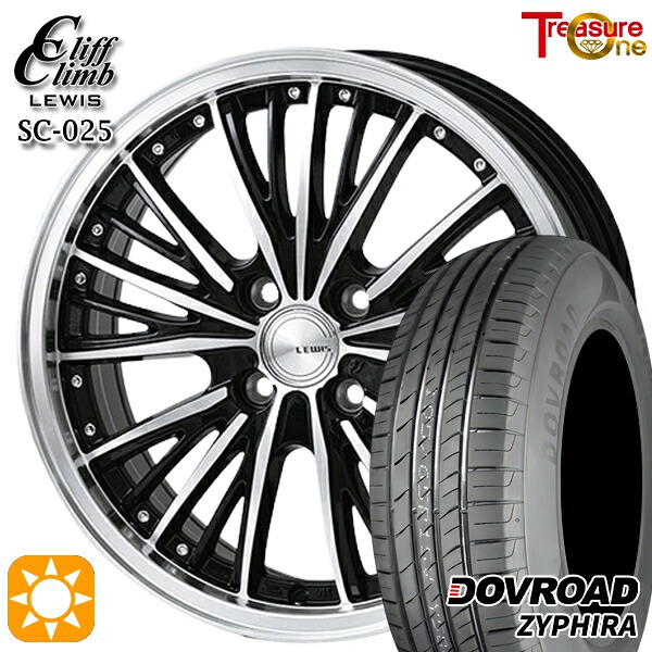 【取付対象】アクア クロスビー 185/55R16 83V DOVROAD ザイファイラ トレジャーワン クリフクライム ルイス SC025 16インチ 6.0J 4H100 サマータイヤホイールセット ｜格安タイヤホイールジャストパーツ