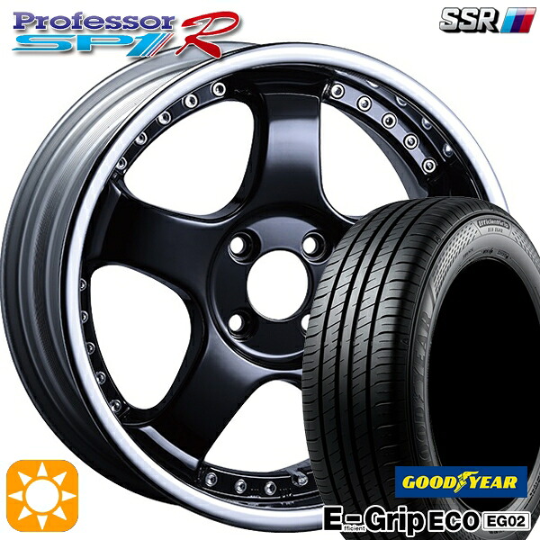 【取付対象】アクア クロスビー 185/55R16 83V グッドイヤー エフィシェントグリップ EG02 SSR プロフェッサー SP1R フラットブラック 16インチ 6.0J 4H100 サマータイヤホイールセット |格安タイヤホイールジャストパーツ