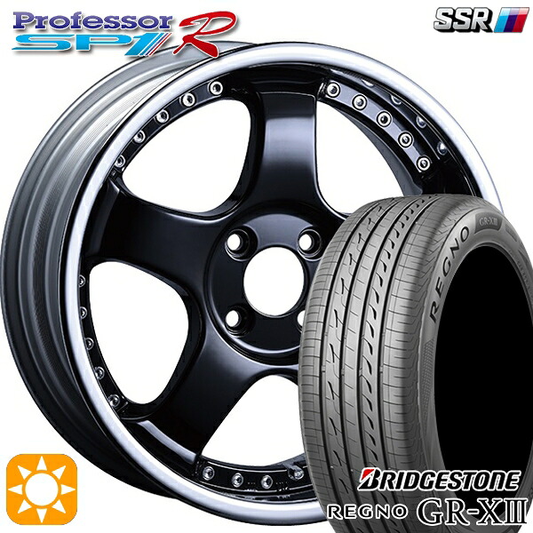 【取付対象】アクア クロスビー 185/55R16 83V ブリヂストン レグノ GR-X3 SSR プロフェッサー SP1R フラットブラック 16インチ 6.0J 4H100 サマータイヤホイールセット |格安タイヤホイールジャストパーツ
