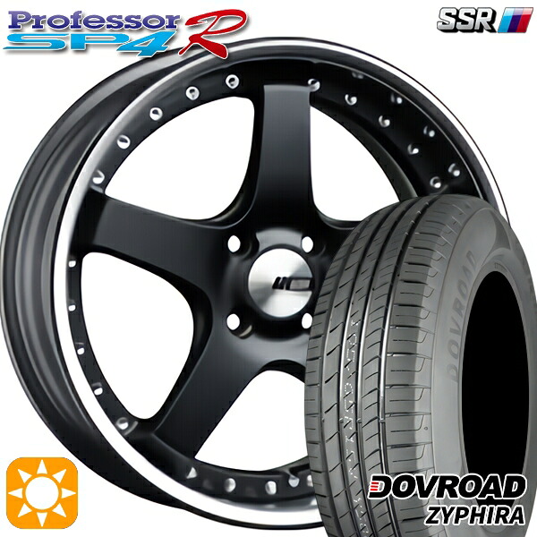【取付対象】アクア デミオ ノート 195/55R16 87V DOVROAD ザイファイラ SSR プロフェッサー SP4R フラットブラック 16インチ 6.0J 4H100 サマータイヤホイールセット ｜格安タイヤホイールジャストパーツ