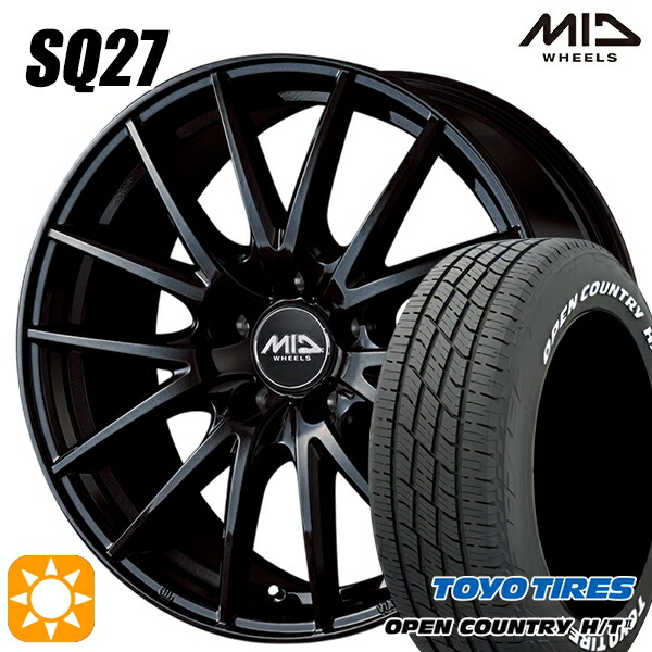 【取付対象】C-HR カローラクロス 215/60R17 96H トーヨー オープンカントリー H/T2 WL MID シュナイダー SQ27 メタリックブラック 17インチ 7.0J 5H114.3 サマータイヤホイールセット