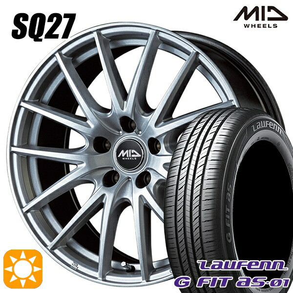 【取付対象】フリード 185/65R15 88H ラウフェン G FIT as-01 LH42 MID シュナイダー SQ27 メタリックシルバー 15インチ 6.0J 5H114.3 サマータイヤホイールセット