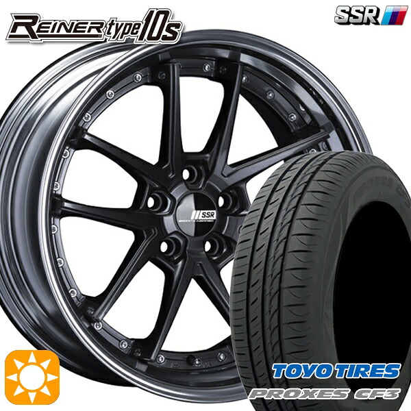【取付対象】マークX スカイライン 225/45R18 95W XL トーヨー プロクセス CF3 SSR ライナー タイプ 10R プリズムダークガンメタ 18インチ 7.5J 5H114.3 サマータイヤホイールセット ｜格安タイヤホイールジャストパーツ