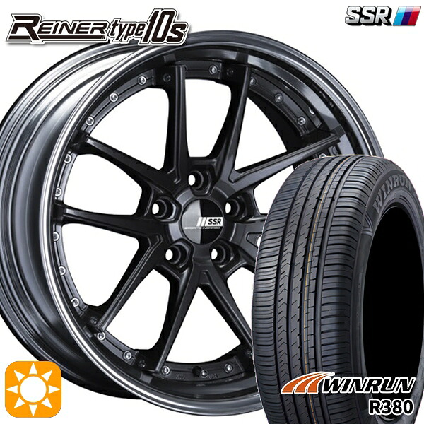 【取付対象】マツダ6 エクストレイル 225/60R18 104V XL ウィンラン R380 SSR ライナー タイプ 10R プリズムダークガンメタ 18インチ 7.5J 5H114.3 サマータイヤホイールセット