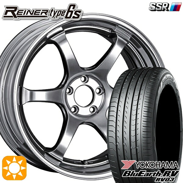 【取付対象】245/40R19 98W XL ヨコハマ ブルーアース RV03 SSR ライナー タイプ 6S チタンシルバー 19インチ 8.0J 5H114.3 サマータイヤホイールセット ｜格安タイヤホイールジャストパーツ