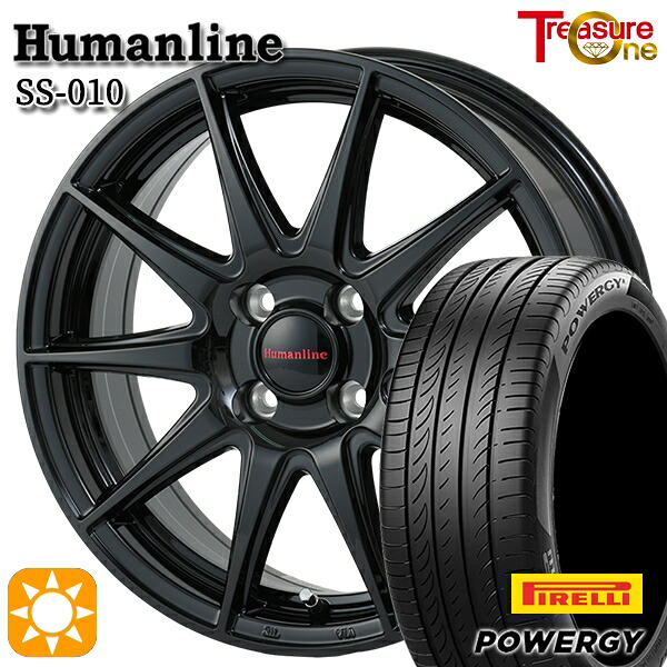 【取付対象】205/45R17 88W XL ピレリ パワジー トレジャーワン ヒューマンライン SS010 ブラック 17インチ 6.0J 4H100 +40/+50 サマータイヤホイールセット |格安タイヤホイールジャストパーツ