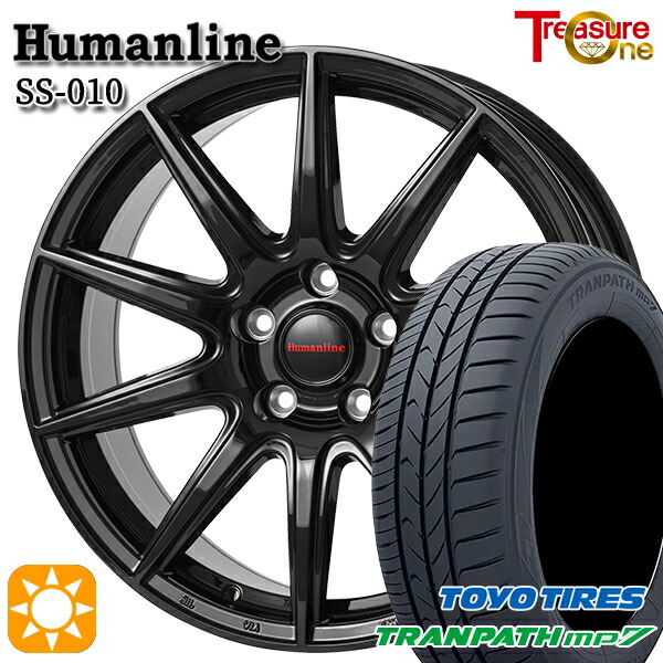 【取付対象】235/50R18 101V トーヨー トランパス mp7 トレジャーワン ヒューマンライン SS010 ブラック 18インチ 7.0J 5H114.3 +48/+53 サマータイヤホイールセット |格安タイヤホイールジャストパーツ
