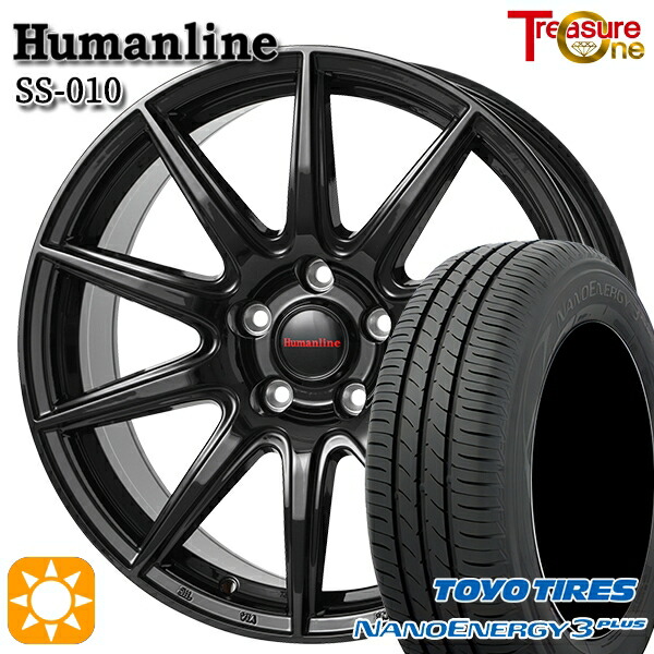 【取付対象】215/45R18 89W トーヨー ナノエナジー3プラス トレジャーワン ヒューマンライン SS010 ブラック 18インチ 7.0J 5H114.3 +48/+53 サマータイヤホイールセット