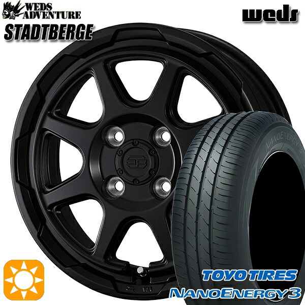 【取付対象】エブリィワゴン 165/60R14 75H トーヨー ナノエナジー3 ウェッズ スタットベルク セミマットブラック 14インチ 4.5J 4H100 サマータイヤホイールセット ｜格安タイヤホイールジャストパーツ 49,740円