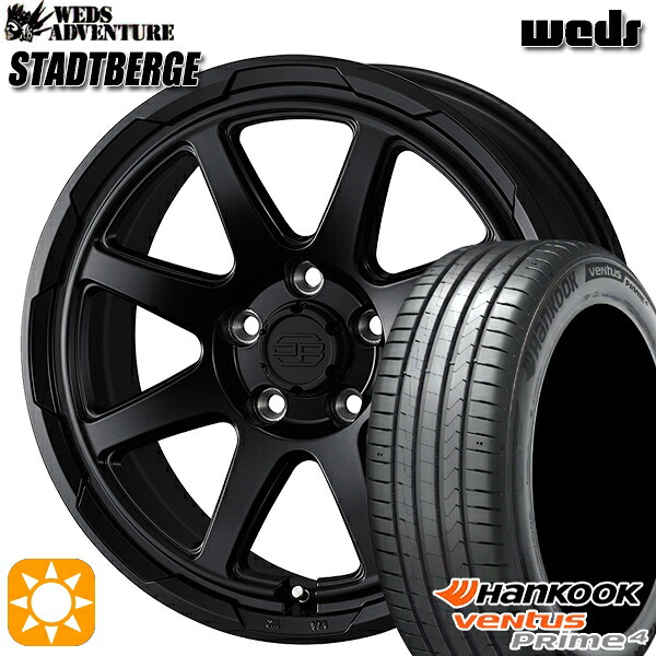 【取付対象】225/65R17 102H ハンコック veNtus PRime4 K135A ウェッズ スタットベルク セミマットブラック 17インチ 7.0J 5H114.3 サマータイヤホイールセット