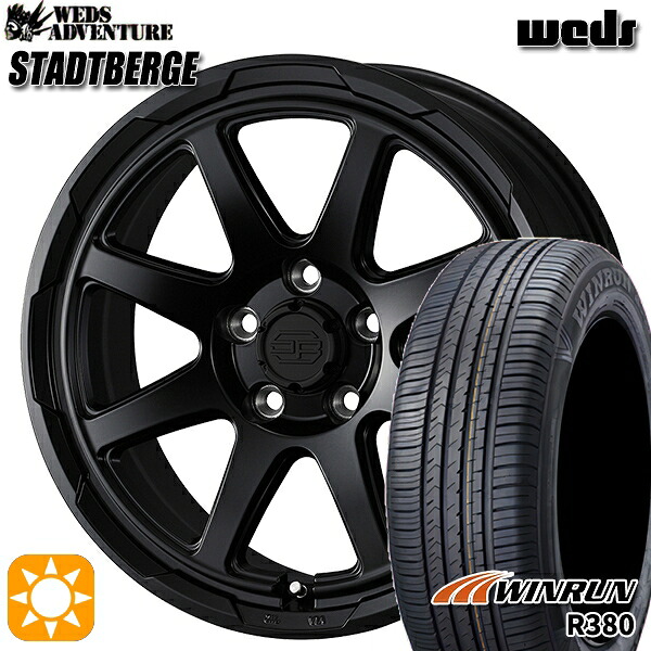 【取付対象】エスティマ ヤリスクロス 215/60R16 95H ウィンラン R380 ウェッズ スタットベルク セミマットブラック 16インチ 7.0J 5H114.3 サマータイヤホイールセット