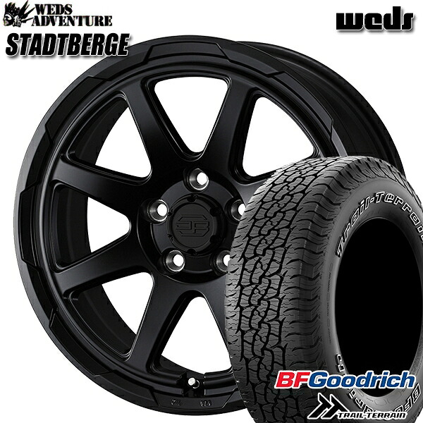 【取付対象】225/65R17 102T ORWL BFグッドリッチ トレールテレーン ウェッズ スタットベルク セミマットブラック 17インチ 7.0J 5H114.3 サマータイヤホイールセット