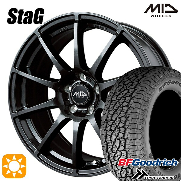 【取付対象】235/60R18 107H XL RBL BFグッドリッチ トレールテレーン MID シュナイダー スタッグ ストロングガンメタ 18インチ 8.0J 5H114.3 サマータイヤホイールセット