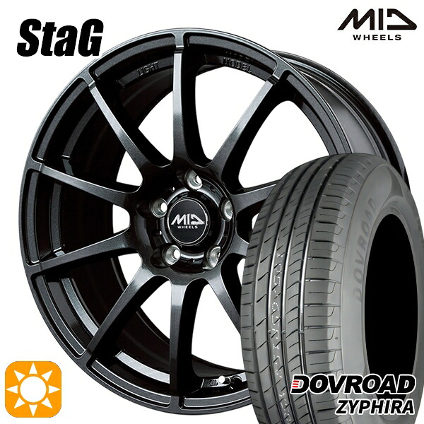 【取付対象】185/60R15 84H DOVROAD ザイファイラ MID シュナイダー スタッグ ストロングガンメタ 15インチ 6.0J 5H100 サマータイヤホイールセット |格安タイヤホイールジャストパーツ