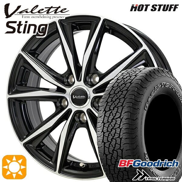 【取付対象】ハリアー エクストレイルT31/T32 225/65R17 102T ORWL BFグッドリッチ トレールテレーン ホットスタッフ ヴァレット スティング BK/P 17インチ 7.0J 5H114.3 サマータイヤホイールセット ｜格安タイヤホイールジャストパーツ