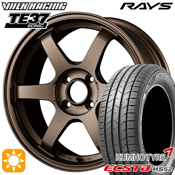 【取付対象】195/50R16 88V XL クムホ エクスタ HS52 RAYS ボルクレーシング TE37 ソニック BR 16インチ 6.0J 4H100 サマータイヤホイールセット |格安タイヤホイールジャストパーツ
