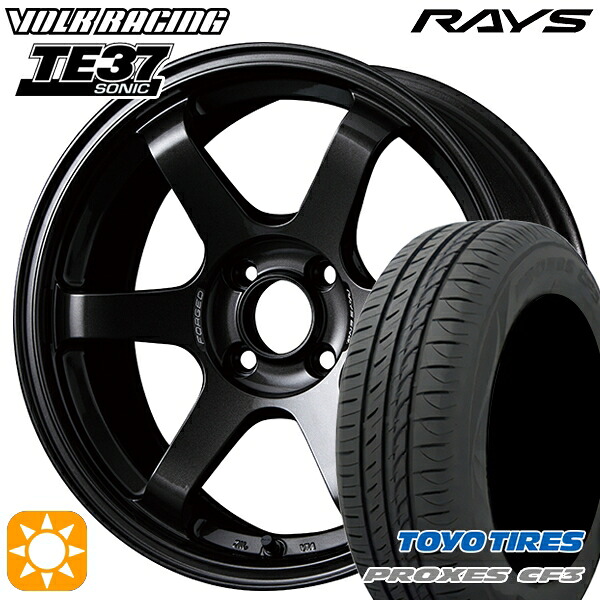 【取付対象】アクア クロスビー 175/60R16 82H トーヨー プロクセス CF3 RAYS ボルクレーシング TE37 ソニック MM 16インチ 6.0J 4H100 サマータイヤホイールセット ｜格安タイヤホイールジャストパーツ