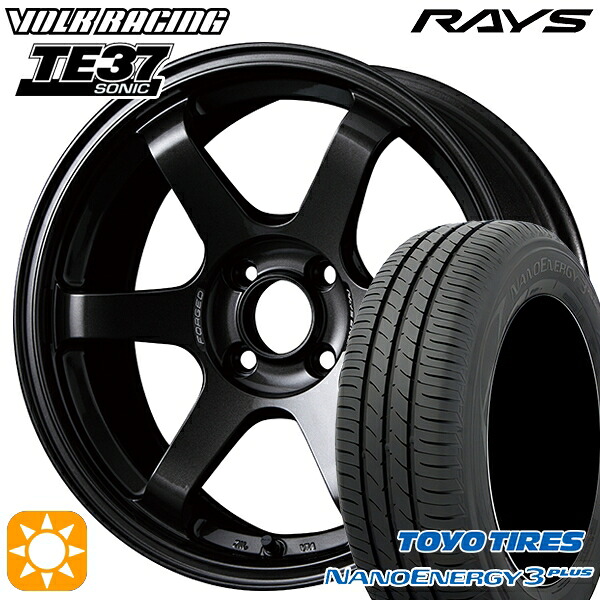 【取付対象】175/65R15 84S トーヨー ナノエナジー3プラス RAYS ボルクレーシング TE37 ソニック MM 15インチ 6.0J 4H100 サマータイヤホイールセット