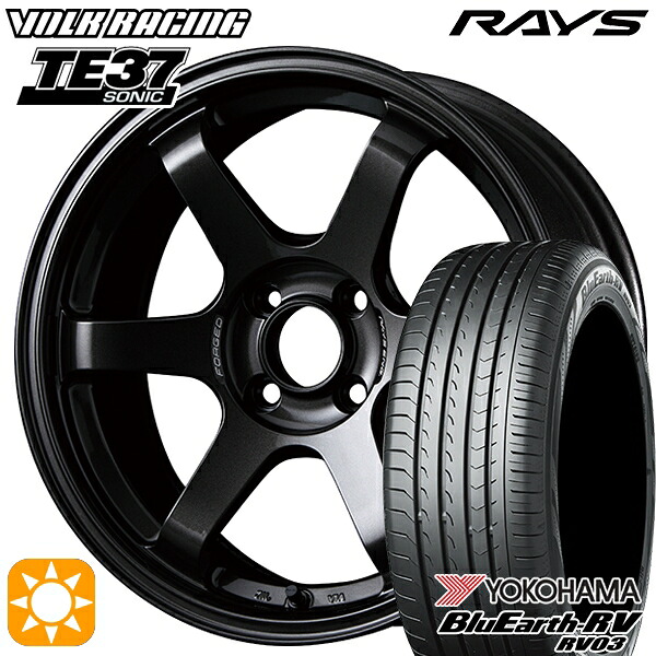 【取付対象】185/60R15 84H ヨコハマ ブルーアース RV03 RAYS ボルクレーシング TE37 ソニック MM 15インチ 6.0J 4H100 サマータイヤホイールセット |格安タイヤホイールジャストパーツ