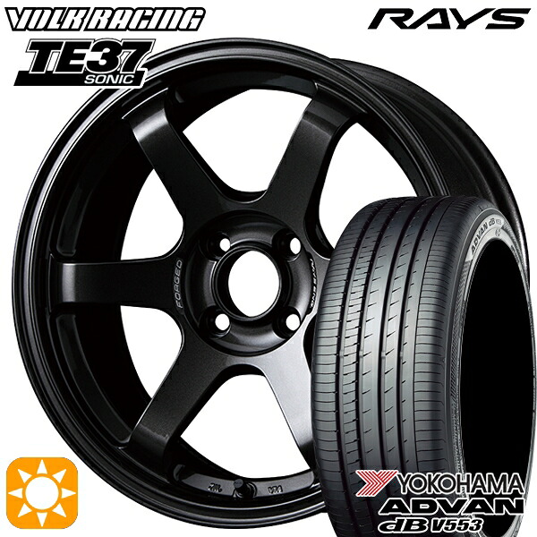 【取付対象】アクア マツダ2 ノート 185/65R15 88H ヨコハマ アドバンデシベル V553 RAYS ボルクレーシング TE37 ソニック MM 15インチ 6.0J 4H100 サマータイヤホイールセット