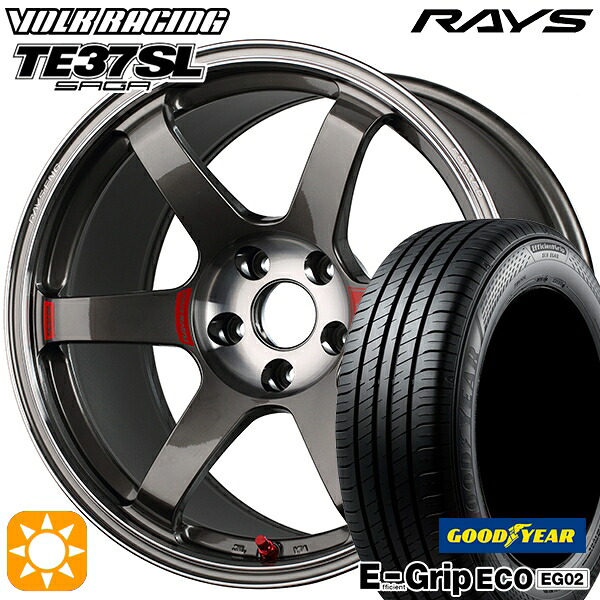 【取付対象】アクア クロスビー 185/55R16 83V グッドイヤー エフィシェントグリップ EG02 RAYS ボルクレーシング TE37 ソニック SL PG 16インチ 6.0J 4H100 サマータイヤホイールセット