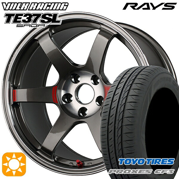 【取付対象】マークX スカイライン 225/45R18 95W XL トーヨー プロクセス CF3 RAYS ボルクレーシング TE37 サーガSL PG 18インチ 8.5J 5H114.3 サマータイヤホイールセット