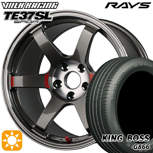 【取付対象】235/50R18 101W XL キングボス G866 RAYS ボルクレーシング TE37 サーガSL PG 18インチ 8.5J 5H114.3 サマータイヤホイールセット