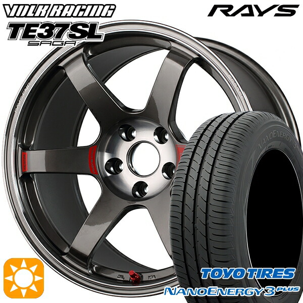 【取付対象】225/50R18 95W トーヨー ナノエナジー3プラス RAYS ボルクレーシング TE37 サーガSL PG 18インチ 8.5J 5H114.3 サマータイヤホイールセット