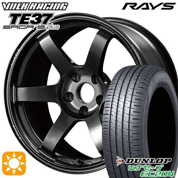 【取付対象】225/50R18 95W ダンロップ エナセーブ EC204 RAYS ボルクレーシング TE37 サーガ S-プラス MM 18インチ 7.5J 5H114.3 サマータイヤホイールセット