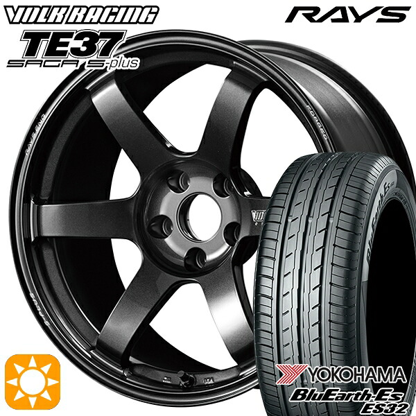 【取付対象】215/45R18 93W ヨコハマ ブルーアース ES32 RAYS ボルクレーシング TE37 サーガ S-プラス MM 18インチ 7.5J 5H114.3 サマータイヤホイールセット ｜格安タイヤホイールジャストパーツ