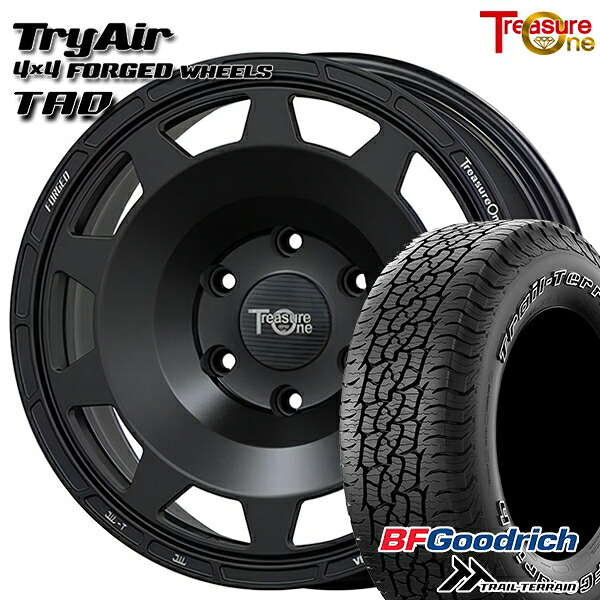 【取付対象】JEEPラングラー 265/65R17 112T ORWL BFグッドリッチ トレールテレーン トレジャーワン 鍛造 トライエアー TAD マットブラック 17インチ 8.0J 5H127 サマータイヤホイールセット
