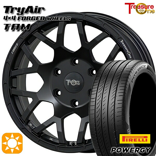 【取付対象】ヴェゼル オデッセイ 215/60R16 95H ピレリ パワジー トレジャーワン 鍛造 トライエアー TAM マットブラック 16インチ 7.0J 5H114.3 サマータイヤホイールセット ｜格安タイヤホイールジャストパーツ