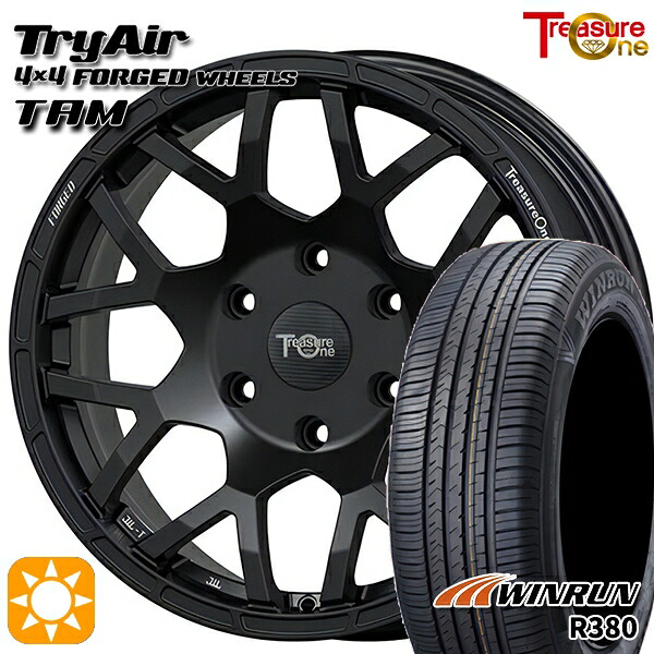 【取付対象】エスティマ ヤリスクロス 215/60R16 95H ウィンラン R380 トレジャーワン 鍛造 トライエアー TAM マットブラック 16インチ 7.0J 5H114.3 サマータイヤホイールセット