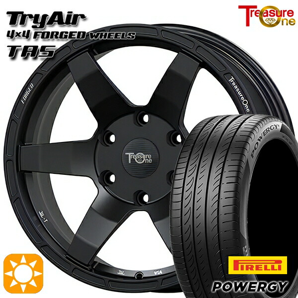 【取付対象】ヴェゼル オデッセイ 215/60R16 95H ピレリ パワジー トレジャーワン 鍛造 トライエアー TAS マットブラック 16インチ 7.0J 5H114.3 サマータイヤホイールセット