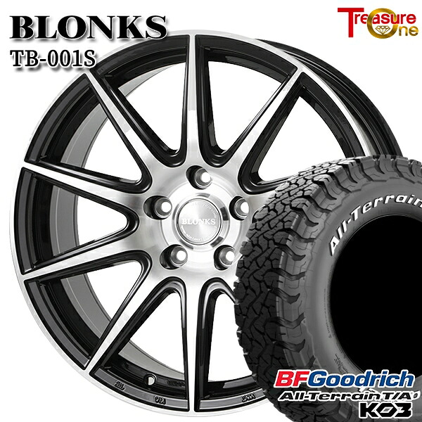 【取付対象】215/70R16 100/97S RWL BFグッドリッチ オールテレーン T/A KO3 トレジャーワン ブロンクス TB001S ブラックポリッシュ 16インチ 6.5J 5H114.3 +38/+48/+53 サマータイヤホイールセット |格安タイヤホイールジャストパーツ