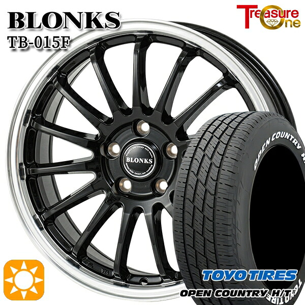 【取付対象】デリカD5 アウトランダー 225/55R18 98H トーヨー オープンカントリー H/T2 WL トレジャーワン ブロンクス TB015F BK/RP 18インチ 7.0J 5H114.3 サマータイヤホイールセット