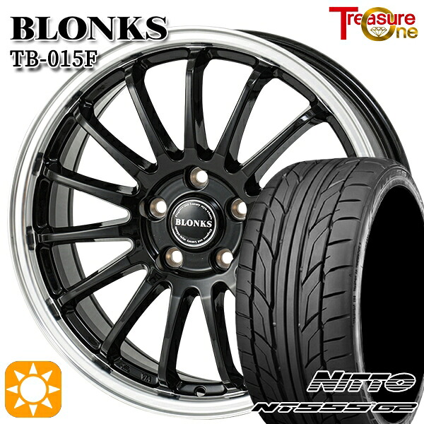 【取付対象】215/40R18 89W XL ニットー NT555 G2 トレジャーワン ブロンクス TB015F BK/RP 18インチ 7.0J 5H114.3 サマータイヤホイールセット ｜格安タイヤホイールジャストパーツ 78,210円