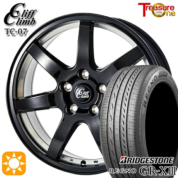 【取付対象】ウィッシュ カローラスポーツ 205/50R17 89V ブリヂストン レグノ GR-X3 トレジャーワン クリフクライム TC07 ブラックアンダーカット 17インチ 7.0J 5H100 サマータイヤホイールセット |格安タイヤホイールジャストパーツ