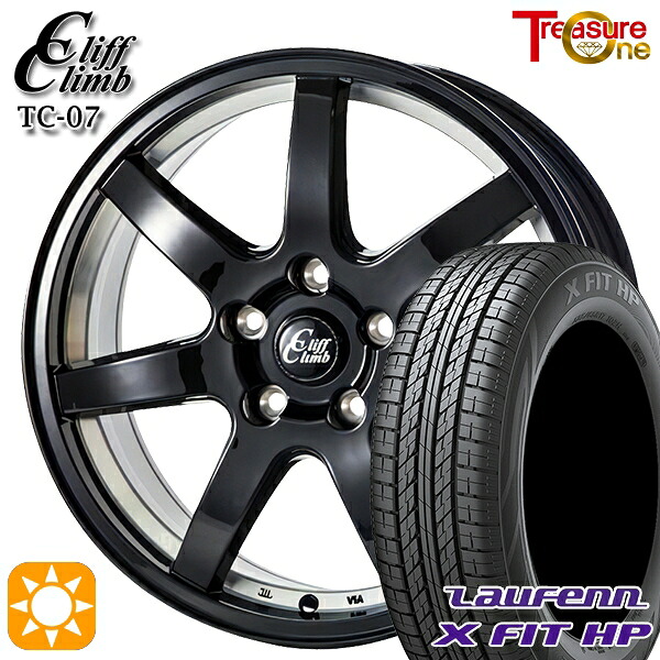 【取付対象】フォレスター 215/60R17 96H ラウフェン X FIT HP LA41 トレジャーワン クリフクライム TC07 ブラックアンダーカット 17インチ 7.0J 5H100 サマータイヤホイールセット