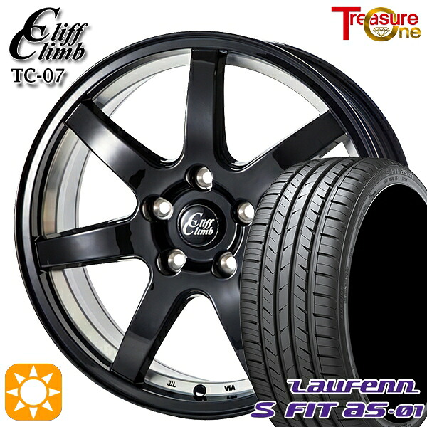 【取付対象】インプレッサXV フォレスター 225/55R17 97W ラウフェン S FIT aS-01 LH02 トレジャーワン クリフクライム TC07 ブラックアンダーカット 17インチ 7.0J 5H100 サマータイヤホイールセット