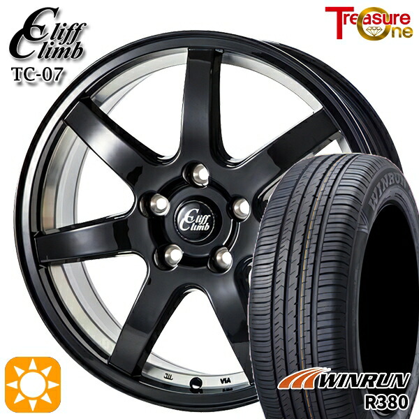 【取付対象】205/65R15 94V ウィンラン R380 トレジャーワン クリフクライム TC07 ブラックアンダーカット 15インチ 6.0J 5H114.3 サマータイヤホイールセット