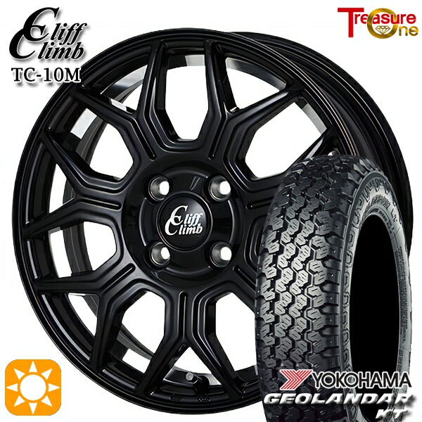 【取付対象】軽トラ 145/80R12 80/78N ヨコハマ ジオランダーKT Y828C トレジャーワン クリフクライム TC10M ブラックアンダーカットポリッシュ 12インチ 4.0J 4H100 サマータイヤホイールセット