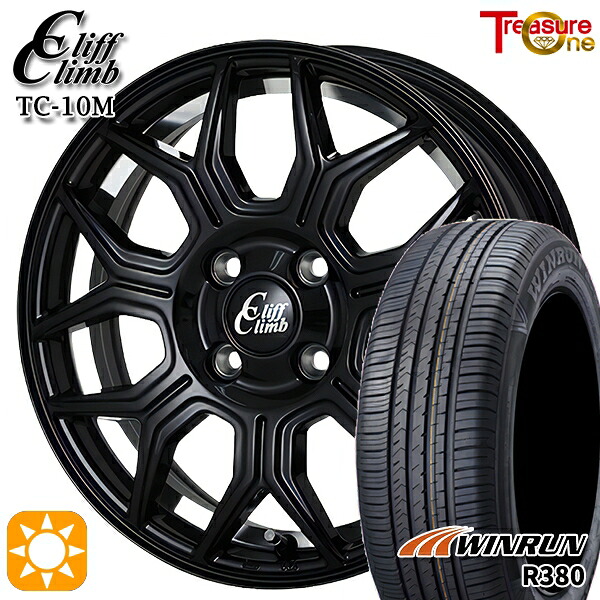 【取付対象】ライズ ロッキー 205/60R16 92H ウィンラン R380 トレジャーワン クリフクライム TC10M ブラックアンダーカットポリッシュ 16インチ 6.5J 4H100 サマータイヤホイールセット ｜格安タイヤホイールジャストパーツ