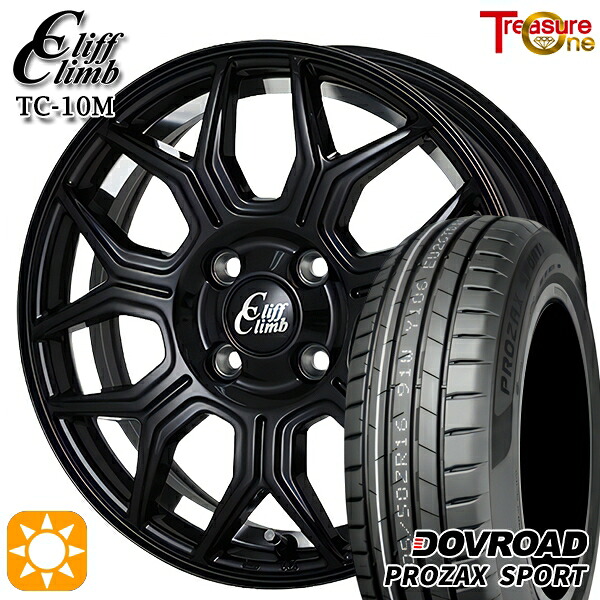 【取付対象】205/45R17 88W XL DOVROAD プロザックススポーツ トレジャーワン クリフクライム TC10M ブラックアンダーカットポリッシュ 17インチ 6.5J 4H100 サマータイヤホイールセット