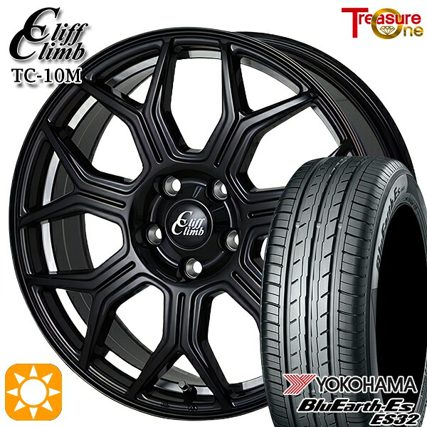 【取付対象】225/40R18 92W XL ヨコハマ ブルーアース ES32 トレジャーワン クリフクライム TC10M ブラックアンダーカットポリッシュ 18インチ 7.0J 5H114.3 サマータイヤホイールセット