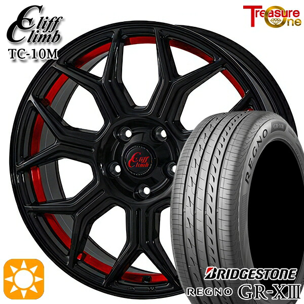 【取付対象】20/30系アルファード ヴェルファイア 235/50R18 101V XL ブリヂストン レグノ GR-X3 トレジャーワン クリフクライム TC10M ブラックレッドアンダーカット 18インチ 7.0J 5H114.3 サマータイヤホイールセット