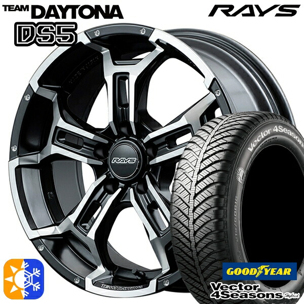 225/40R18 92H XL グッドイヤー ベクター フォーシーズンズ レイズ チームデイトナ DS5 セミグロスブラック/フルDC(BBL) 18インチ 7.5J 5H114.3 オールシーズンタイヤホイールセット