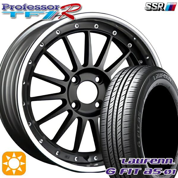 【取付対象】195/55R16 87V ラウフェン G FIT as-01 LH42 SSR プロフェッサー TF1R フラットブラック 16インチ 6.0J 4H100 サマータイヤホイールセット